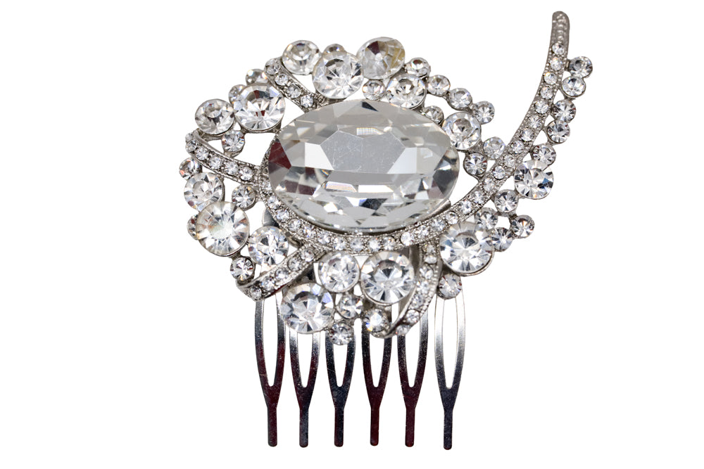 Kate Crystal Silver Hairpiece