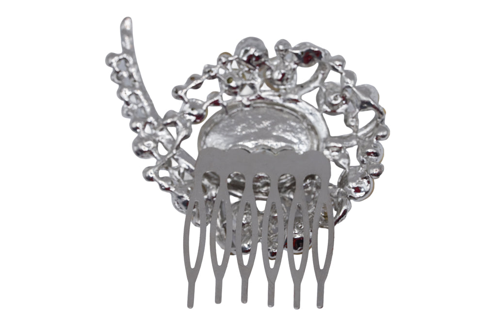Kate Crystal Silver Hairpiece
