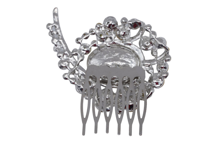 Kate Crystal Silver Hairpiece