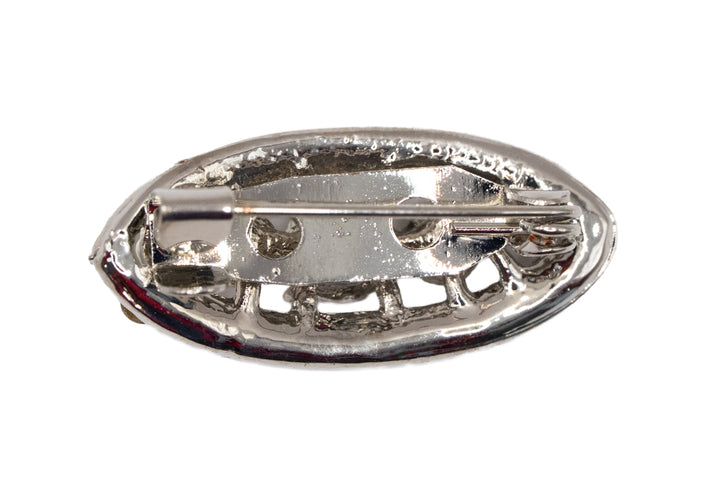 Minnie Tiny  Silver Oval Brooch