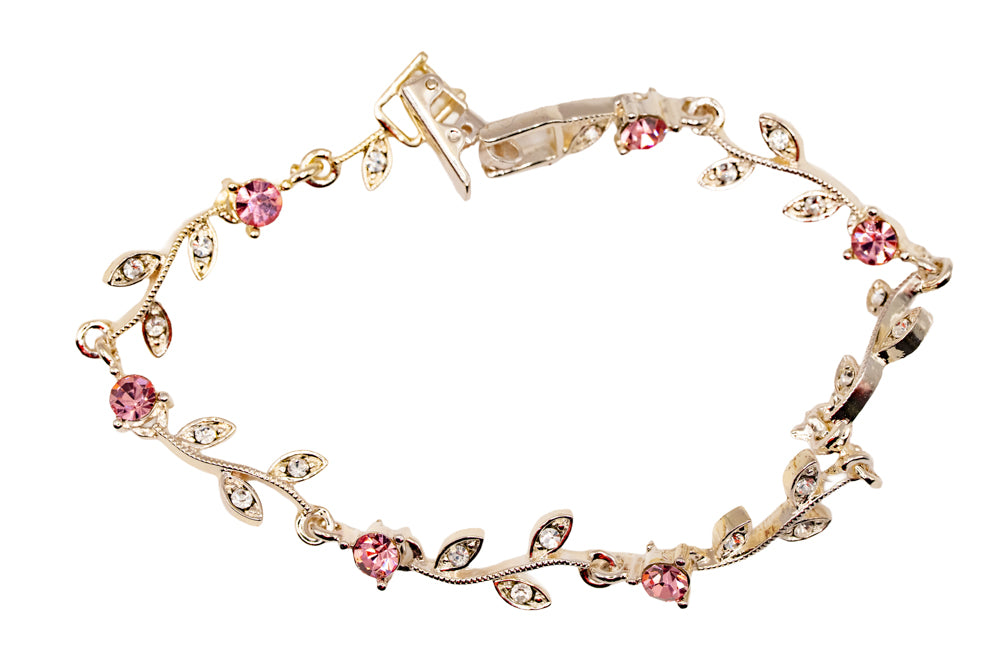 Lily Pink Leaf Bracelet