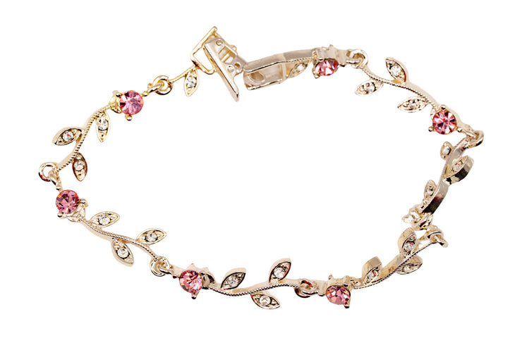 Lily Pink Leaf Bracelet