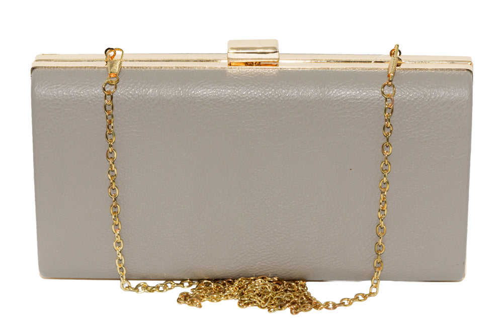Trina Bag – Mushroom Grey with Gold-Tone Clasp