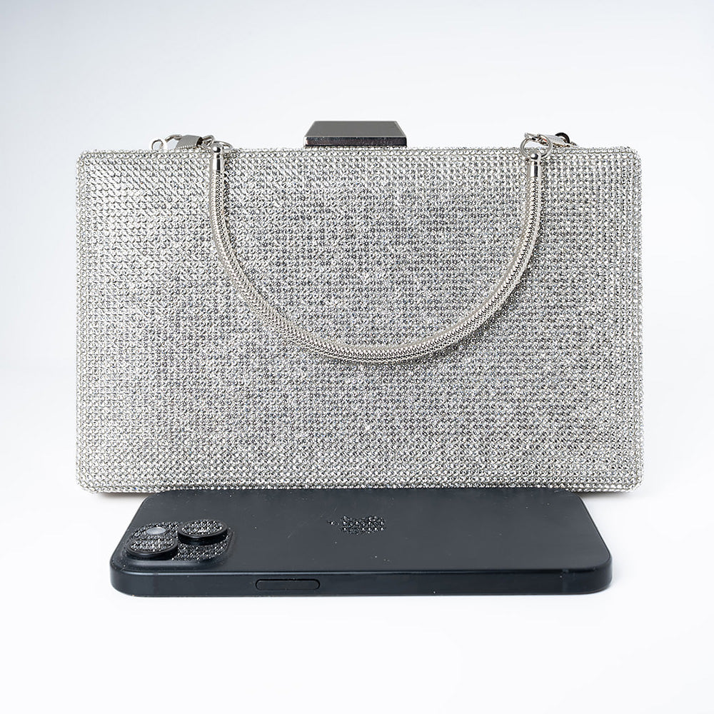 Diamante Silver Bag