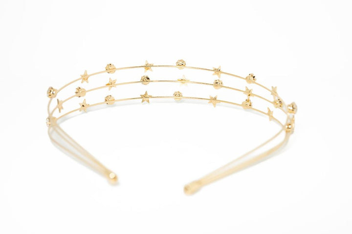 Gold Star & Crystal Triple-Band Headband