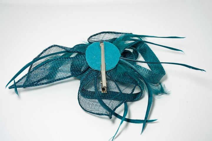 Laura Teal Leaf Fascinator