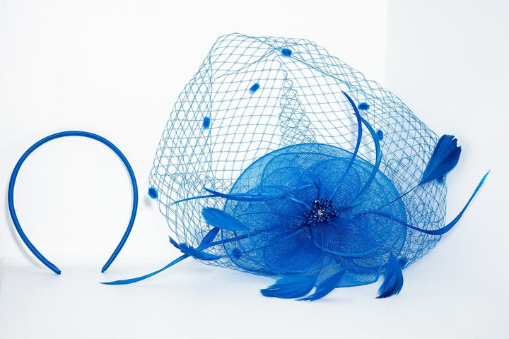 Niamh Turquoise Blue Net Fascinator