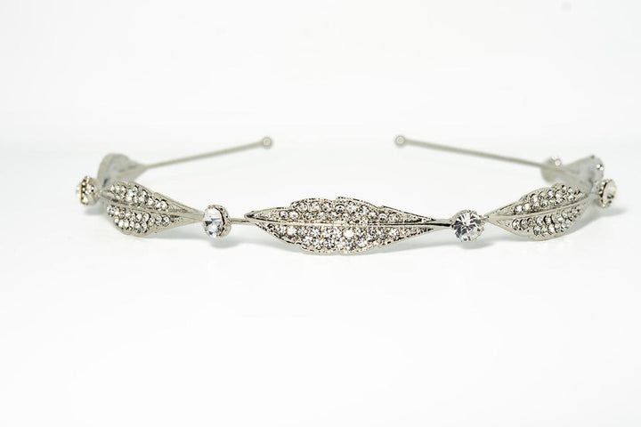 Slim Silver Leaf Headband