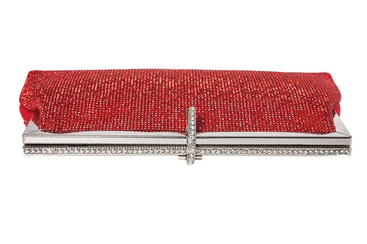 Red Stone-Embellished Clutch
