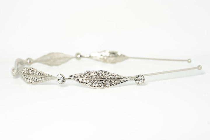Slim Silver Leaf Headband