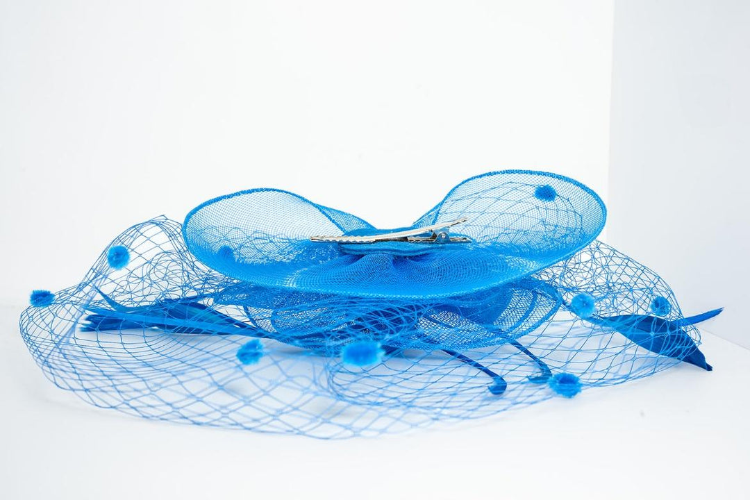Niamh Turquoise Blue Net Fascinator