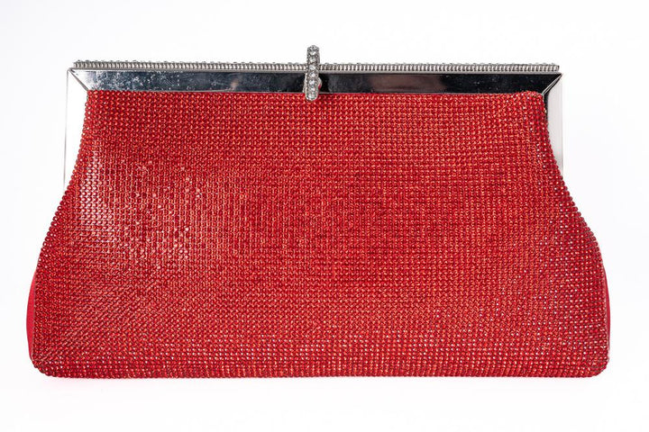 Red Stone-Embellished Clutch
