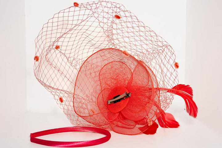 Niamh Coral Net Fascinator