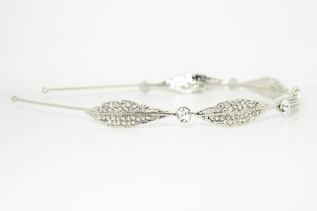 Slim Silver Leaf Headband