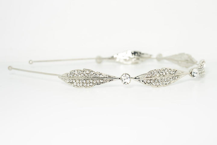 Slim Silver Leaf Headband