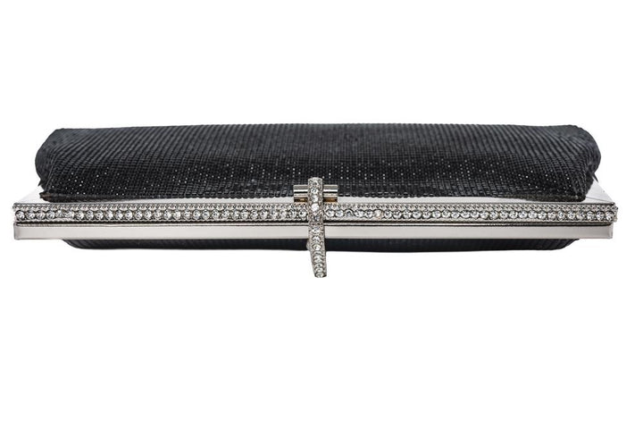 Black Stone-Embellished Clutch