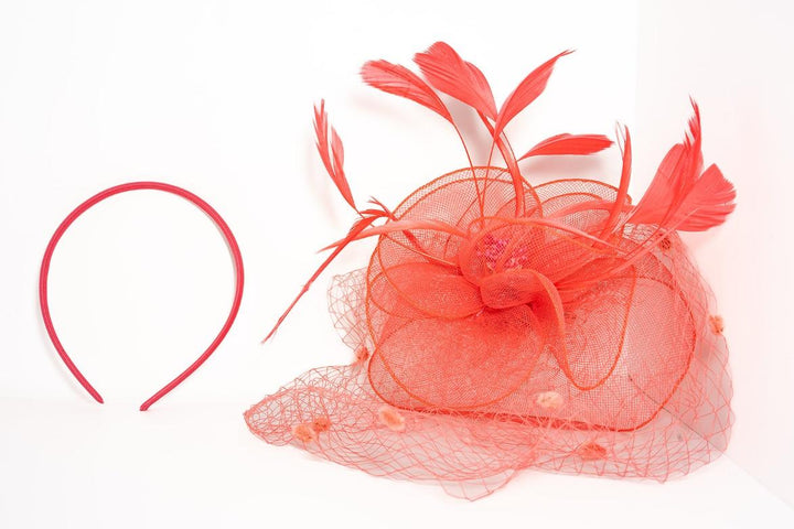Niamh Coral Net Fascinator