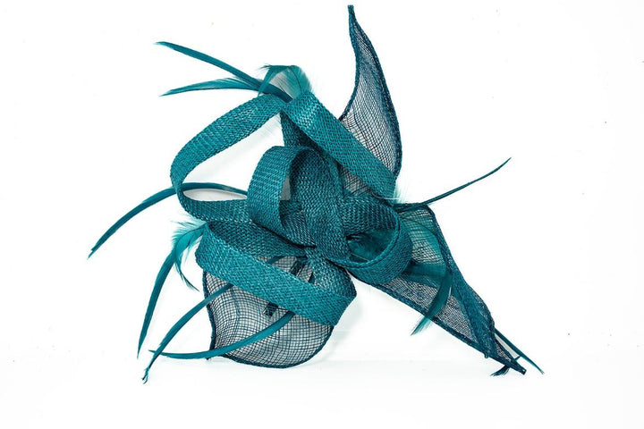 Laura Teal Leaf Fascinator