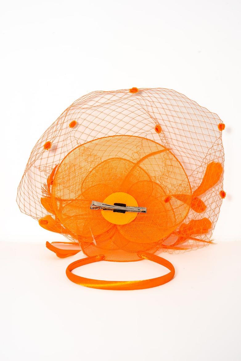 Niamh Orange Net Fascinator